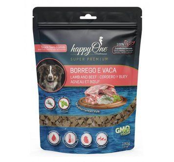 Ласощі для собак happyOne з ягням та яловичиною Mediterraneum Dog Lamb and Beef 190г 5600758049167 фото