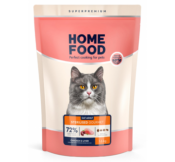 Корм для вибагливих котів Home Food з куркою та лівером 1,6кг 4820235020194 фото