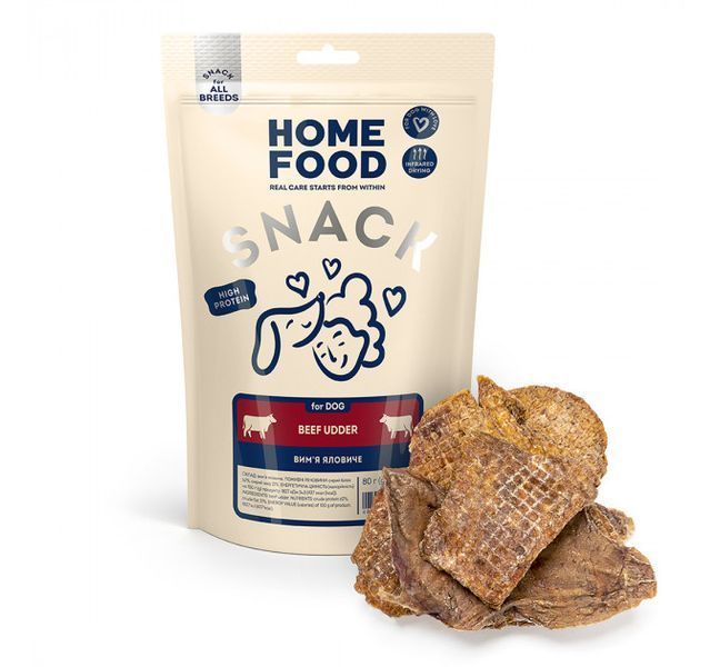 Вим'я яловиче - ласощі для собак Home Food 80 г 4820290090422 фото