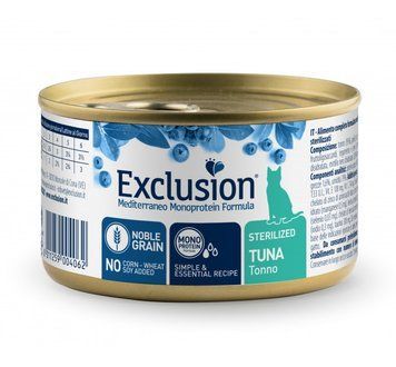 Exclusion Sterilized Tuna консерви для стерилізованих котів з тунцем 85 г 8011259004062 фото