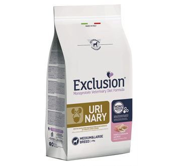 Exclusion Urinary Medium&Large зі свининою для середніх та великих порід собак для підтримки сечовидільної системи 12 кг Exvetdog9 фото