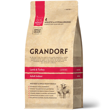 Грандорф ягня та індичка для дорослих котів 0,4 кг/GD Cat Indoor Lamb & Turkey 0,4 кг 5407007851218 фото