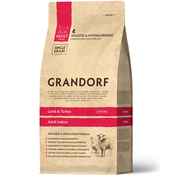 Грандорф ягня та індичка для дорослих котів 0,4 кг/GD Cat Indoor Lamb & Turkey 0,4 кг 5407007851218 фото