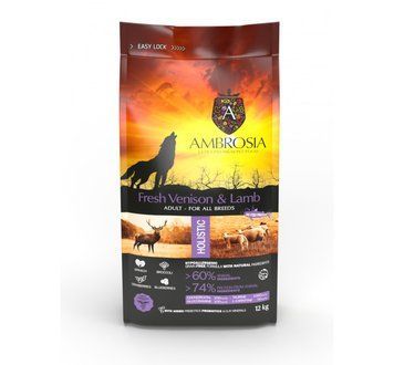 Беззерновий корм Ambrosia Grain free зі свіжою олениною та ягням для дорослих собак усіх порід 2кг 5214000583943 фото