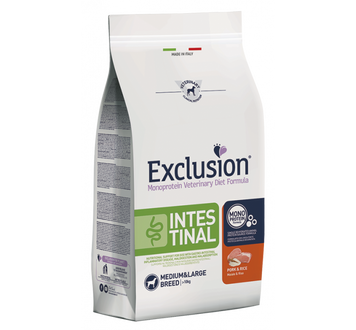 Exclusion Intestinal Medium&Large Breed зі свининою для середніх та великих порід собак із порушенням травлення 12 кг Exvetdog24 фото