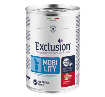 Exclusion Mobility Pork&Rice консервы со свининой для всех пород собак для восстановления суставов 400 г Exvetdog83 фото