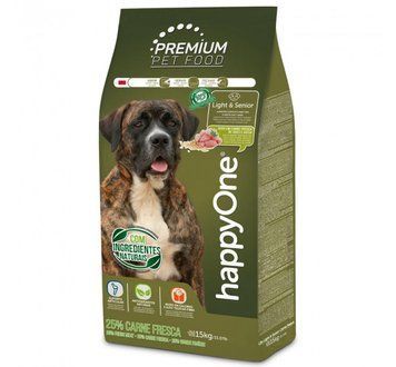 Сухий корм happyOne Premium Dog Light & Senior Fresh Meat для літніх/малоактивних собак зі свіжим м'ясом 15кг 5600760440952 фото