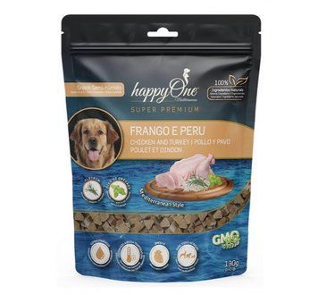 Ласощі для собак happyOne з куркою та індичкою Mediterraneum Dog Chicken and Turkey 190г 5600758049174 фото