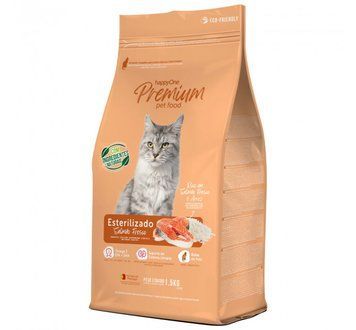 Сухий корм happyOne Premium Sterilized Fresh Salmon для стерилізованих кішок зі свіжим лососем 1,5кг 5600760440532 фото